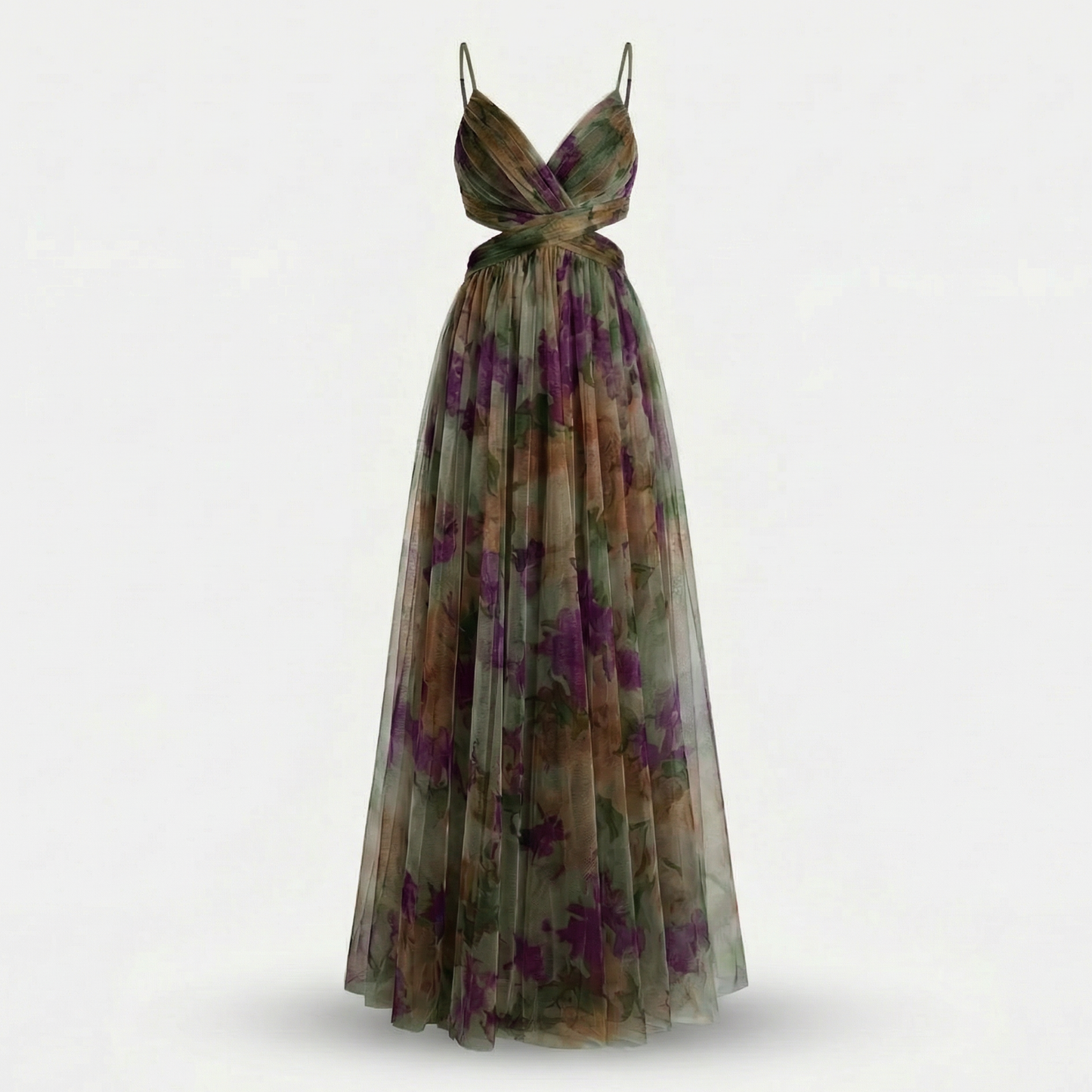Edita | Chiffon Maxi Dress with Cut-Out Waist
