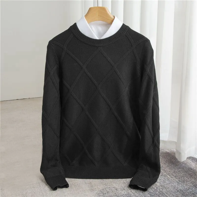 Herren Strukturierter Rippstrick Pullover | Rundhals