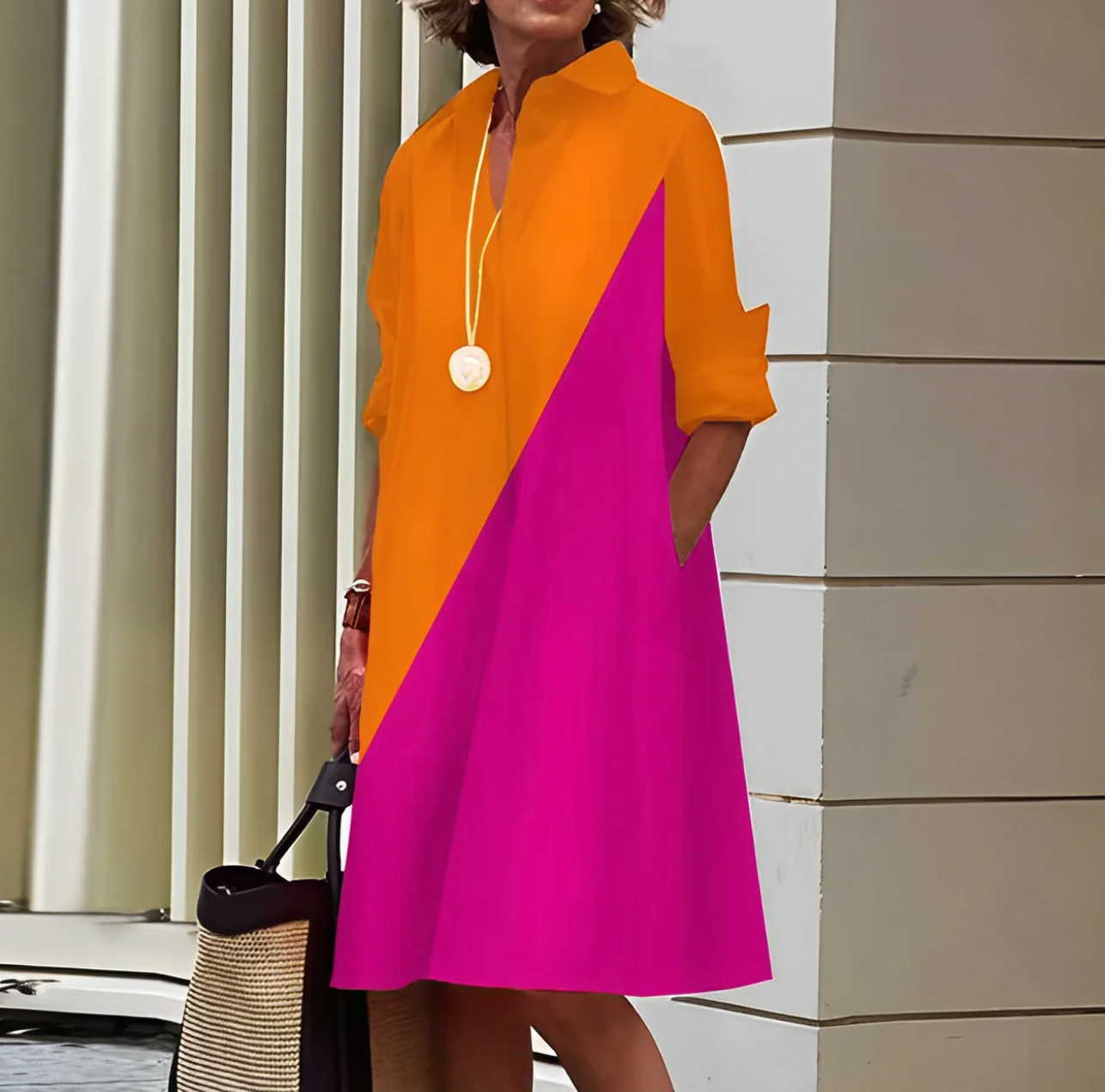 Sunniva | Vestido Midi de Manga Larga para Mujeres