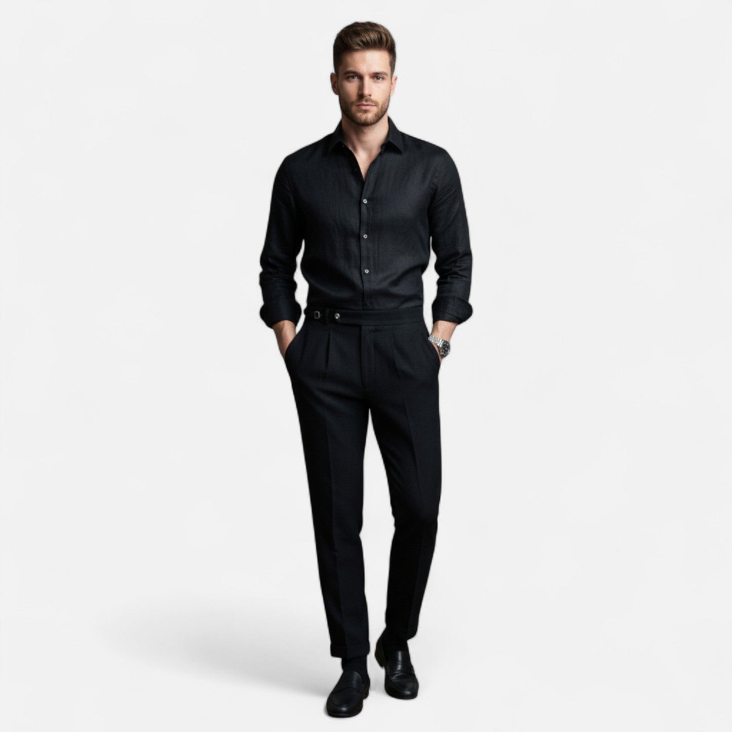 Pantalons taille haute pour hommes