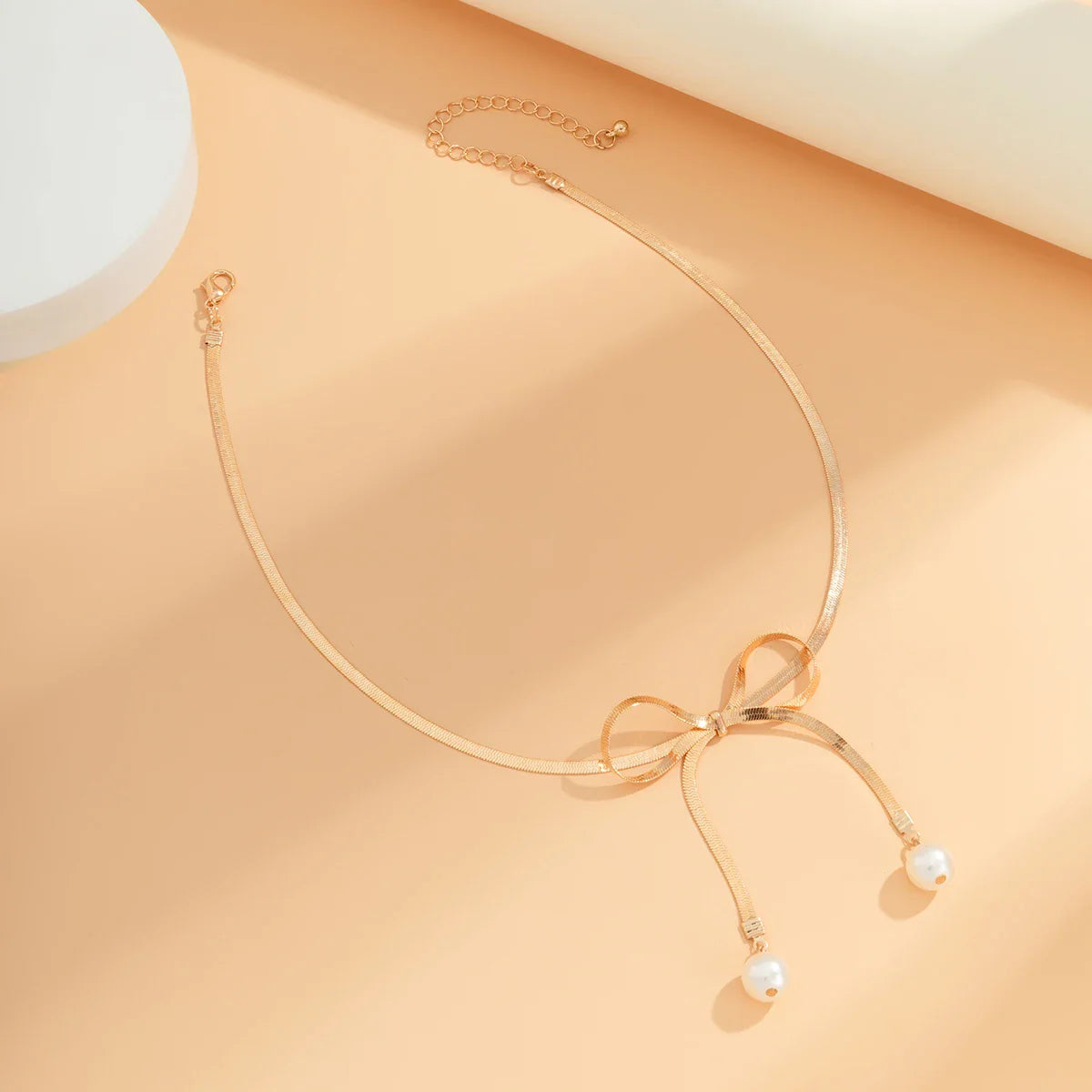 Tied With Grace - Handcrafted Ribbon Bow Inspired Clavicle Necklace