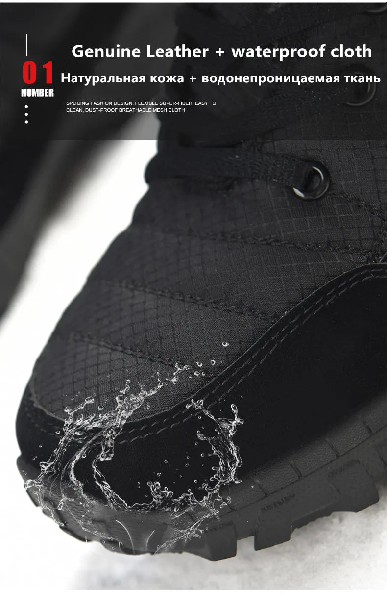 Hexton Men's Winter Boots by JesseVance  Co. NYC: Waterproof High-Top Plush Lined Snow Boots with Superior Grip for Winter Hikes  Slippery Black Ice