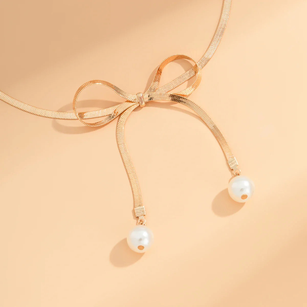 Tied With Grace - Handcrafted Ribbon Bow Inspired Clavicle Necklace
