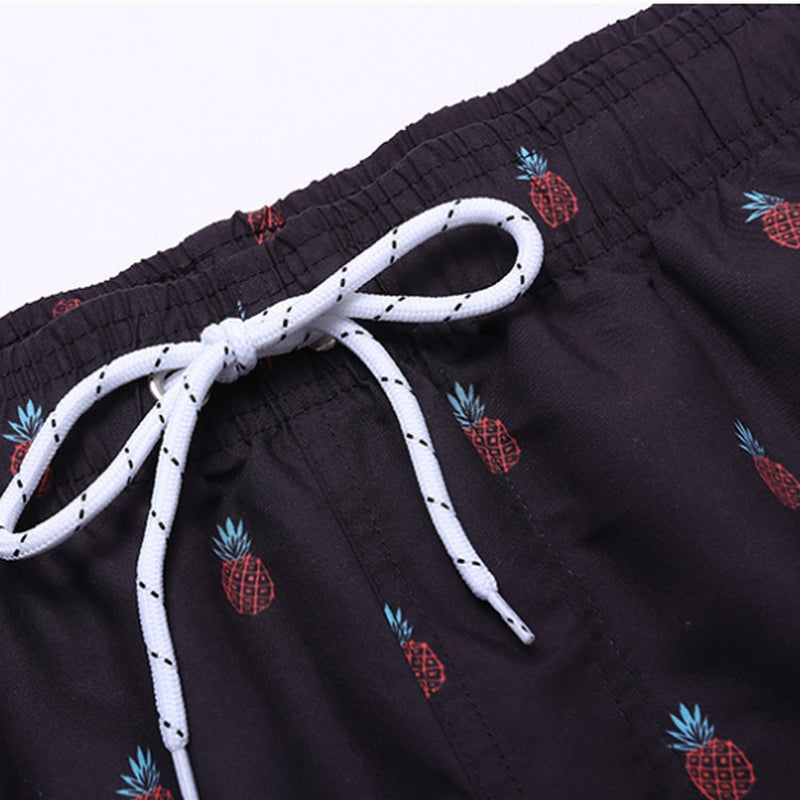 Short de bain homme imprimé avec ceinture à nouer