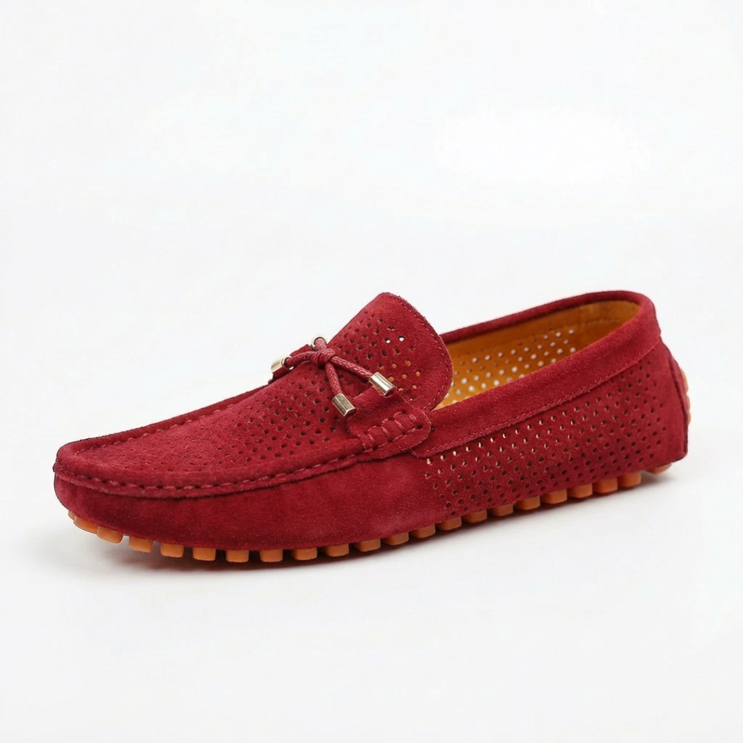 Harrison | Loafers Perforated Panels Lace Tie Moc Toe Driving Sole