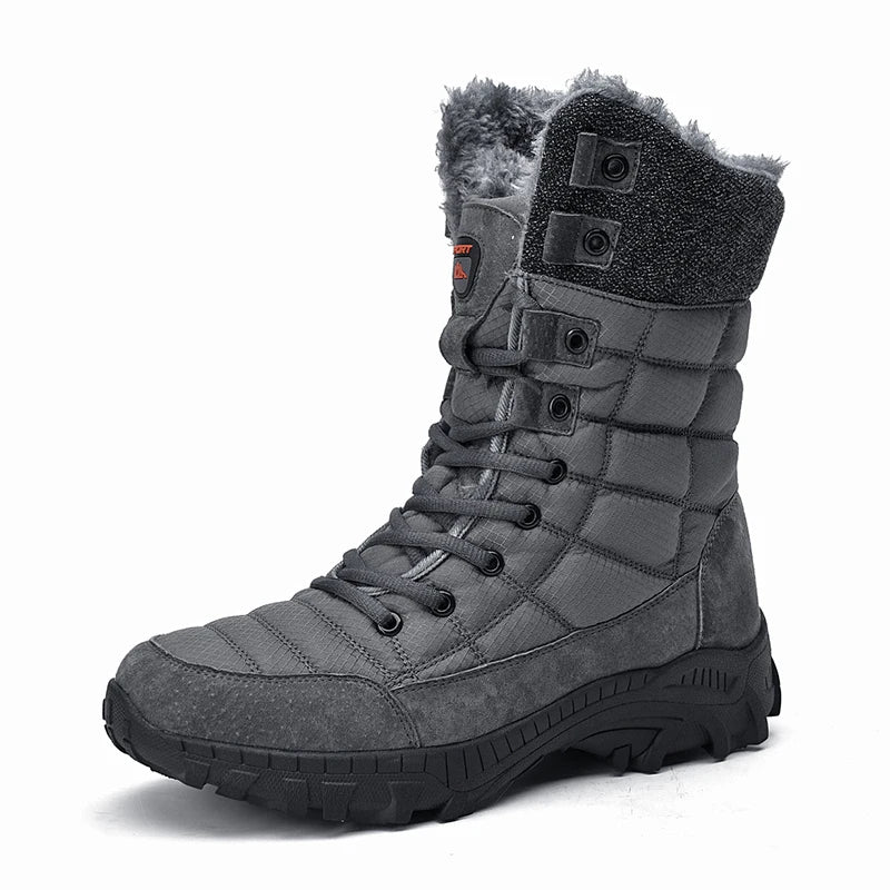 Hexton Men's Winter Boots by JesseVance  Co. NYC: Waterproof High-Top Plush Lined Snow Boots with Superior Grip for Winter Hikes  Slippery Black Ice