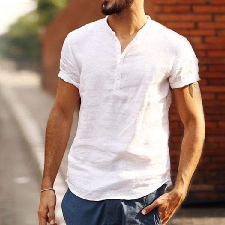 Cael Ren. – Lightweight Men’s Linen Blouse & T-Shirt for Summer Style