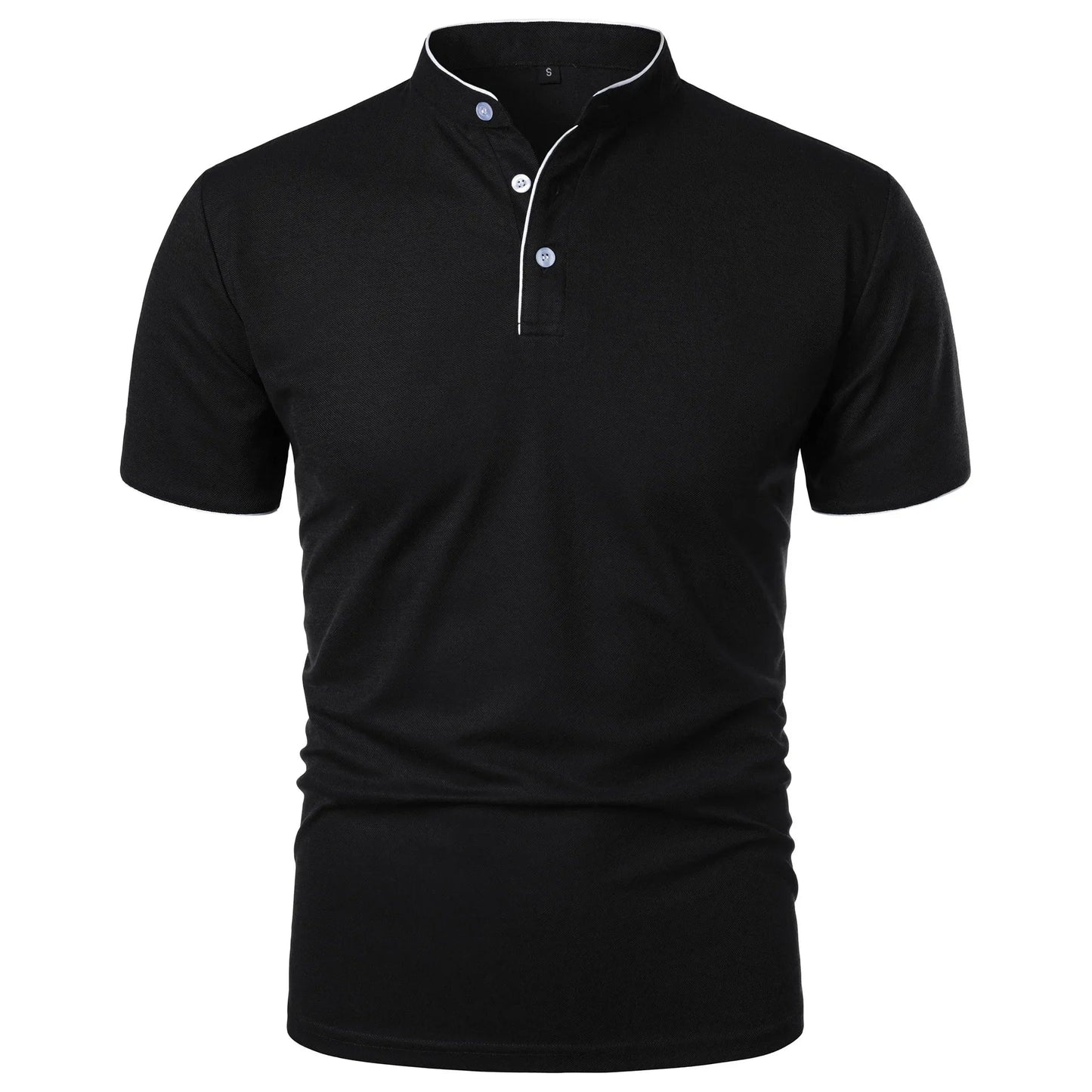 Herren-Poloshirt mit Stehkragen und kurzen Ärmeln 8