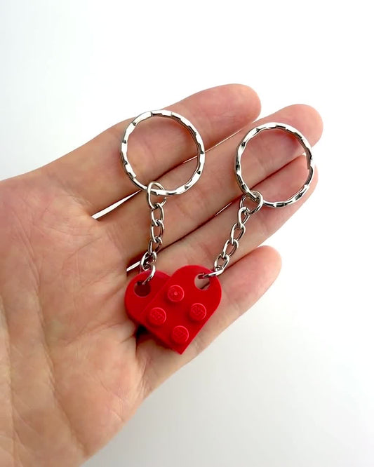 Couple Heart Keychain