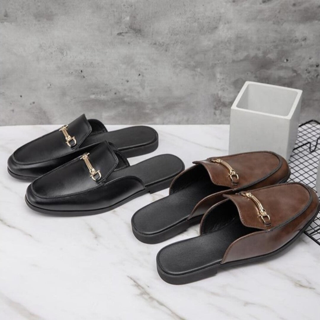 Ellen | Leather Slip-On Sandals