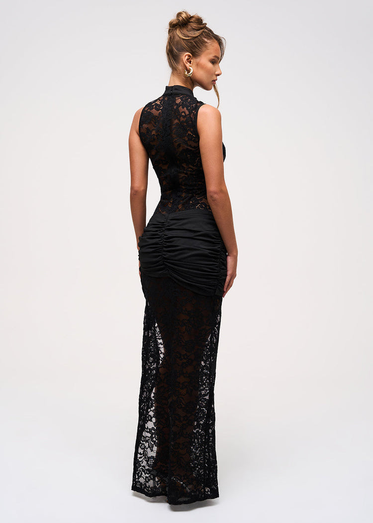 Dark Lace Long Dress