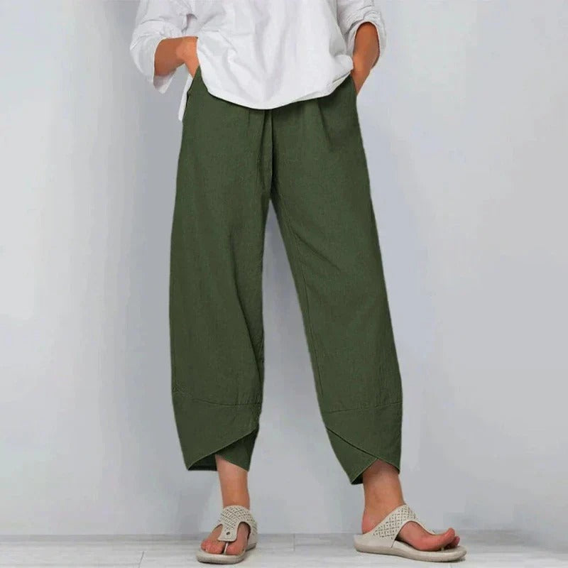 Damen Hose mit Weitem Bein | Verkürzt