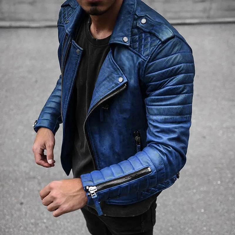 Herren Leren Bikerjack – Cael