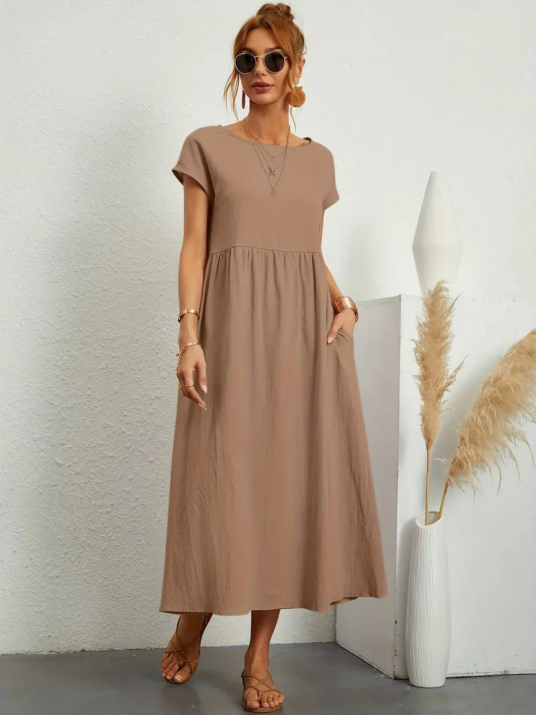 Elżbieta - Elegancka sukienka maxi casual
