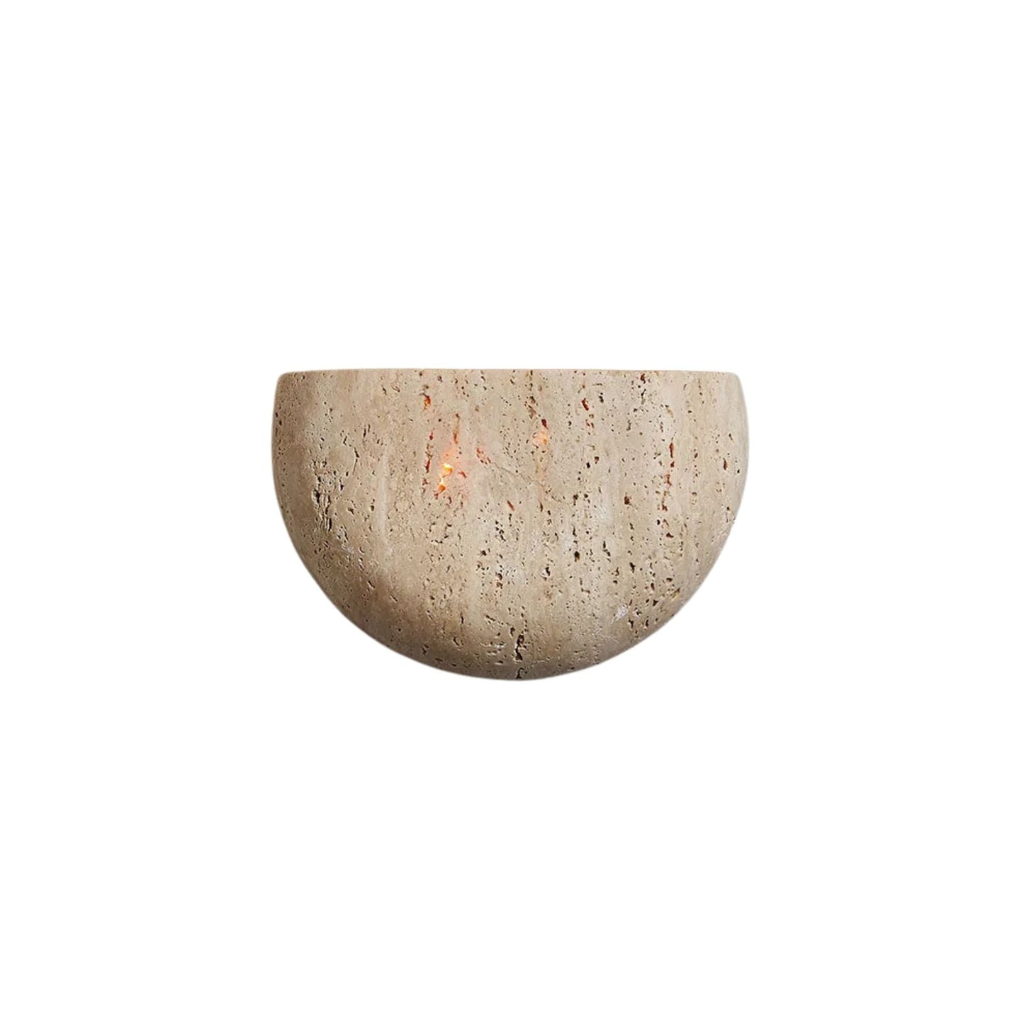 Ishi | Wabi-Sabi Travertijn Wandlamp – Wabi-Sabi Design van Natuursteen met Subtiele Glans
