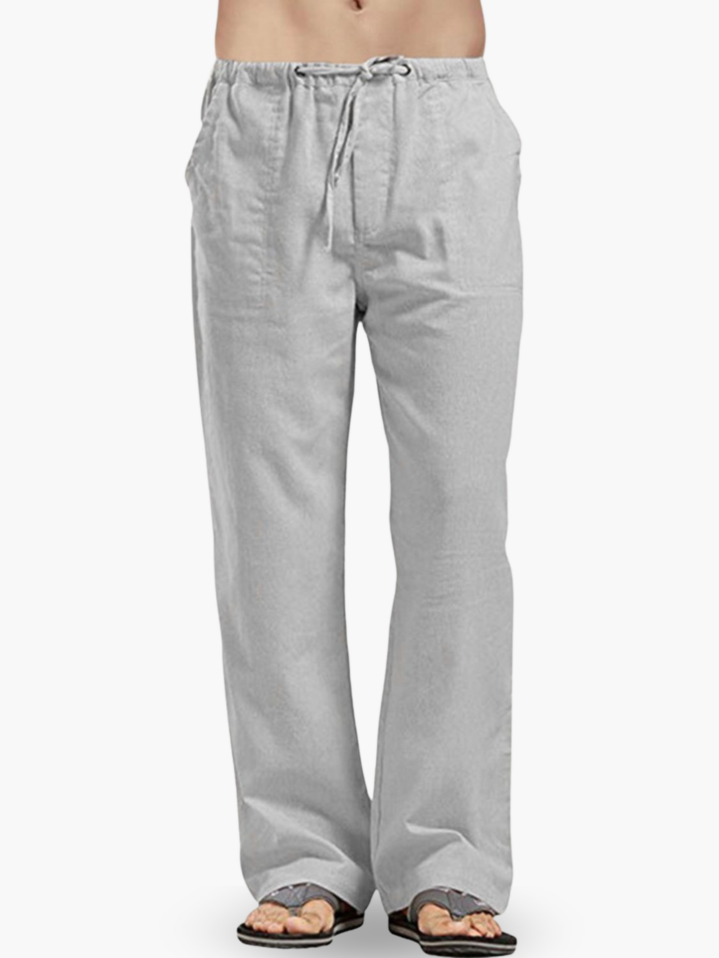 Pantaloni da uomo in cotone e lino con coulisse – Comodi e casual