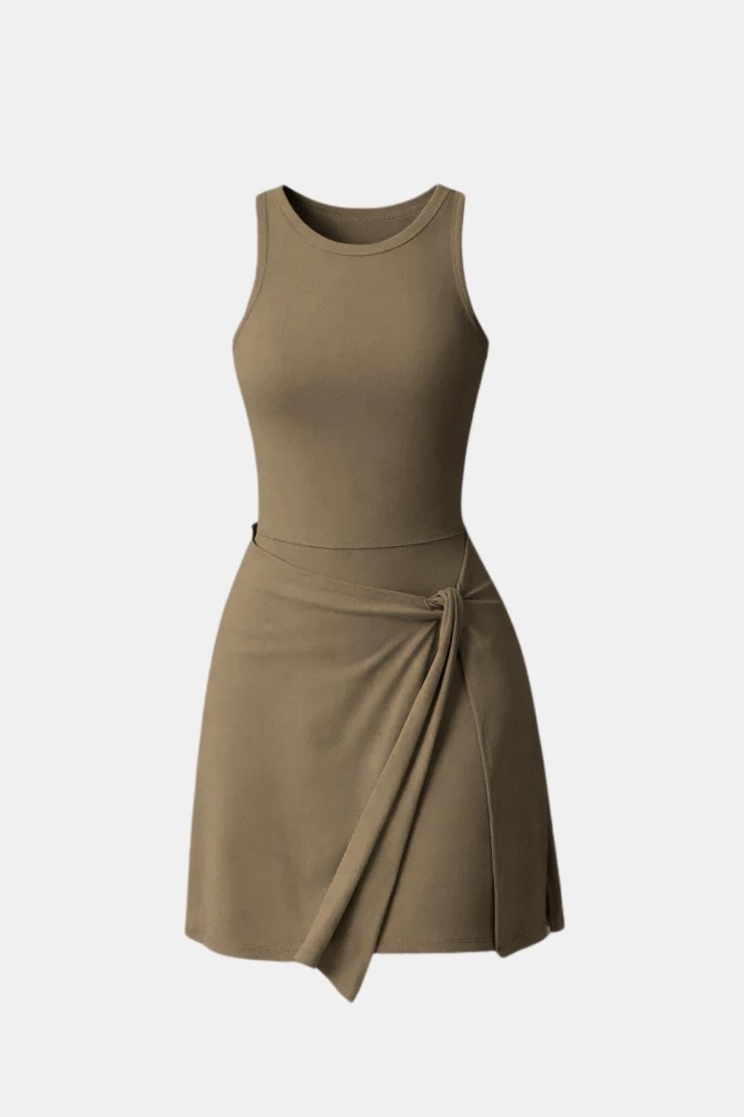 Loredana - High Neck Built-in Shorts Racerback Sporty Mini Dress