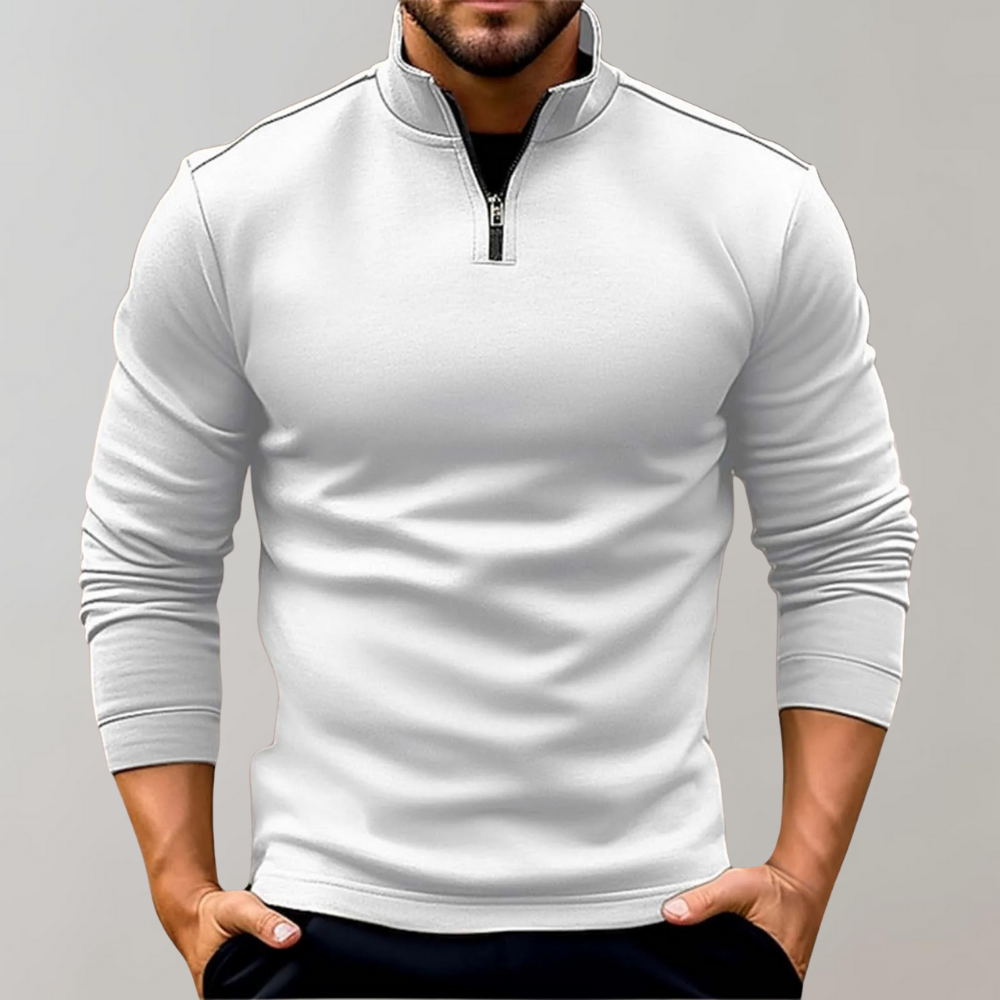 Men’s Half Zip Jumper Fitted Long Sleeve Smart Casual Knit