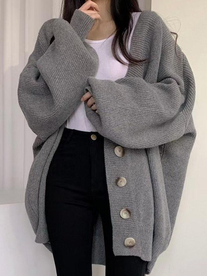 Aurelia – Langer Strick-Cardigan mit Knöpfen