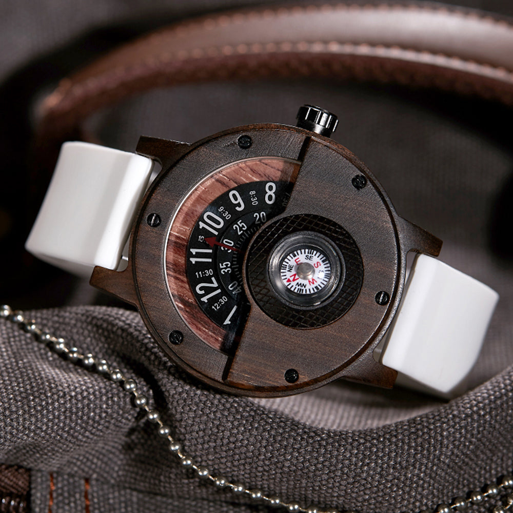 Krzysztof | Reloj Madera Artesanal Hombre Esfera Brújula