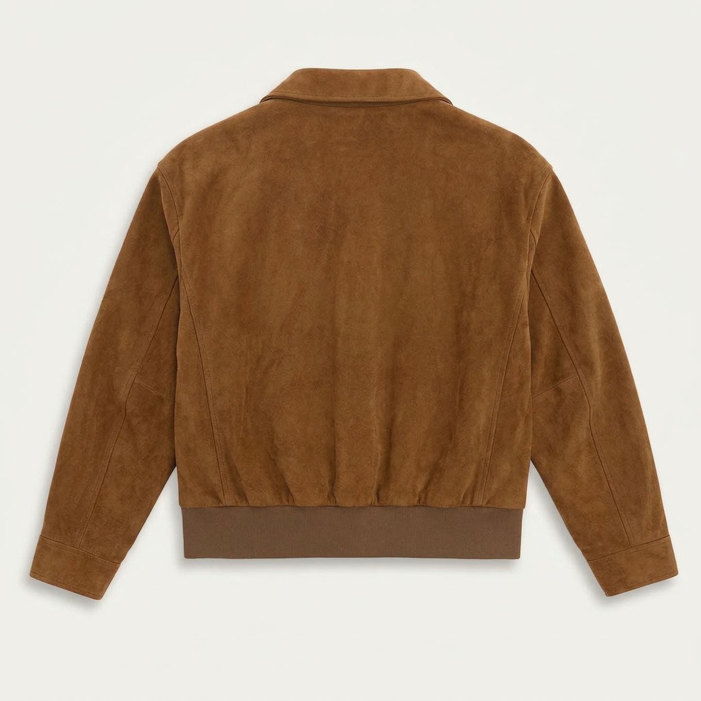 Men’s Suede Jacket – Zip-Front Collared Design