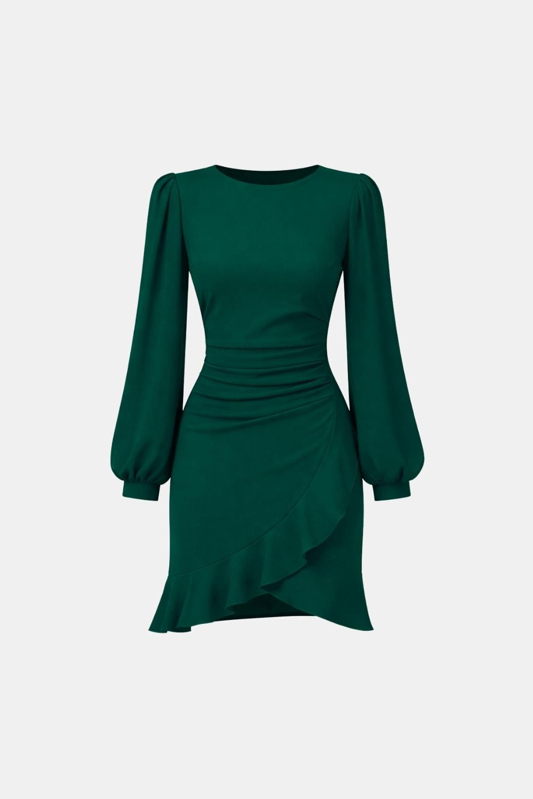 Nichole – Ruched Puff Sleeve Mini Dress