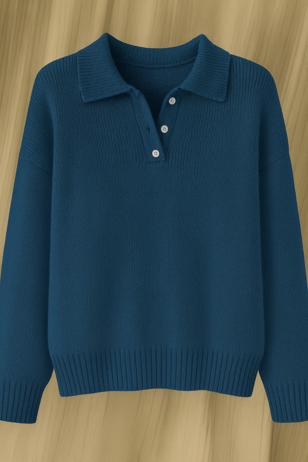 Women's Knitted Pullover Polo Sweater