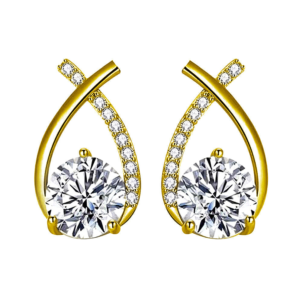 Divifa Arielle Earrings in White Gold-Plated stainless steel