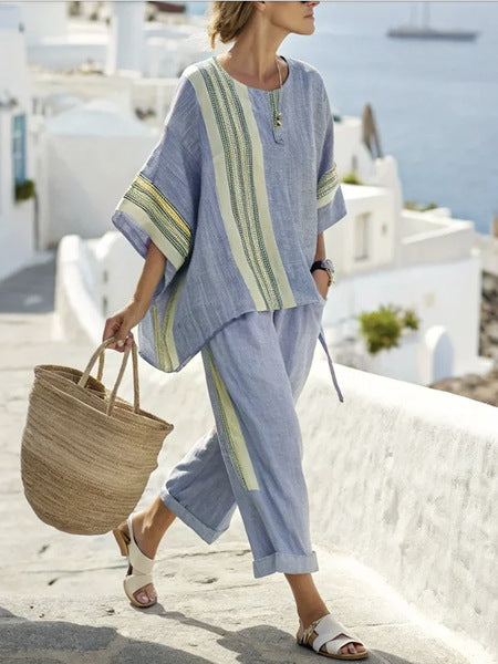 Stella | Bohemisches Leinen-Set – Müheloser Resort-Look