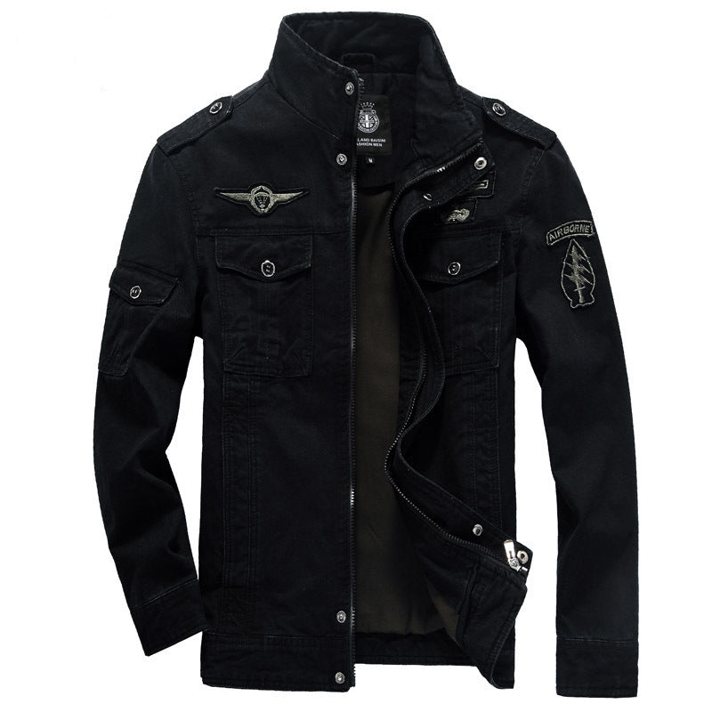 Veste Cargo Homme Stylée – Col Montant et Poches Style Militaire