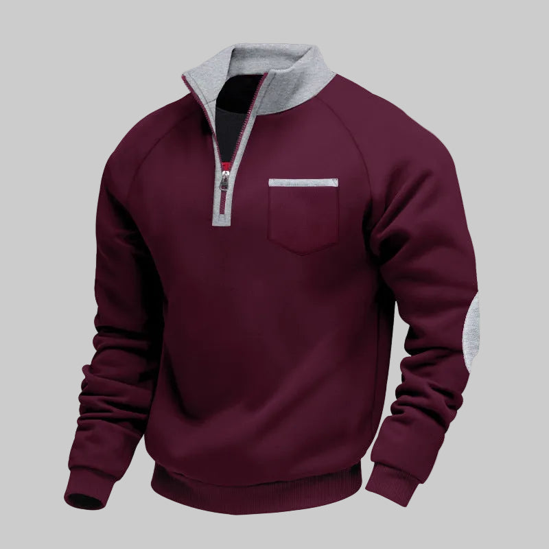 Herre fleecegenser – komfortabel half-zip