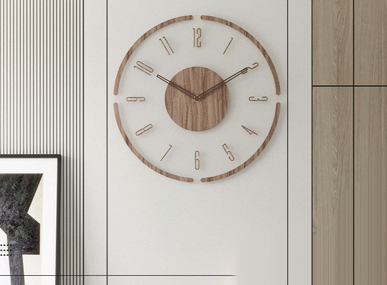 Scandinavian Wooden Wall Clock 35 cm for Modern Interior Decor | Solid Wood Design | Silent Quartz Movement