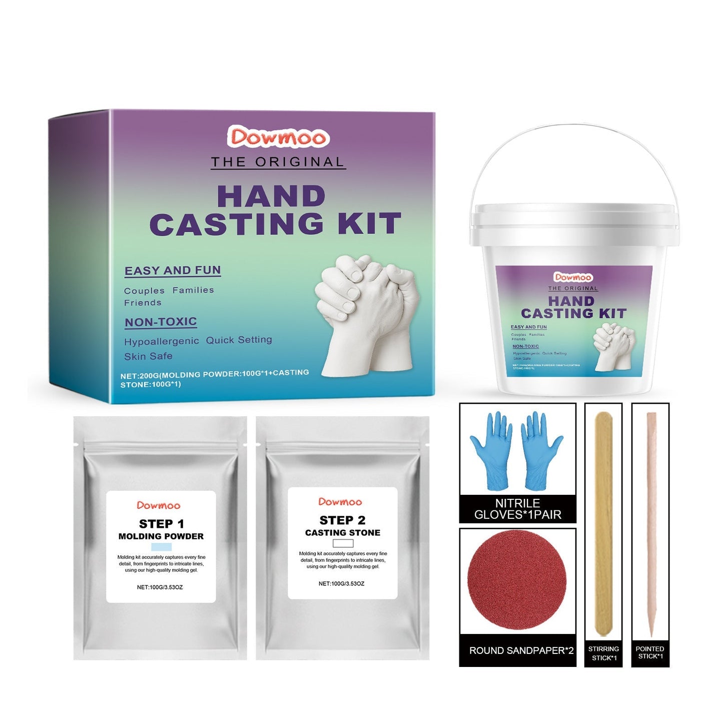 3D Gips Erinnerungsset für Paare und Familien – Handabdruck-Set