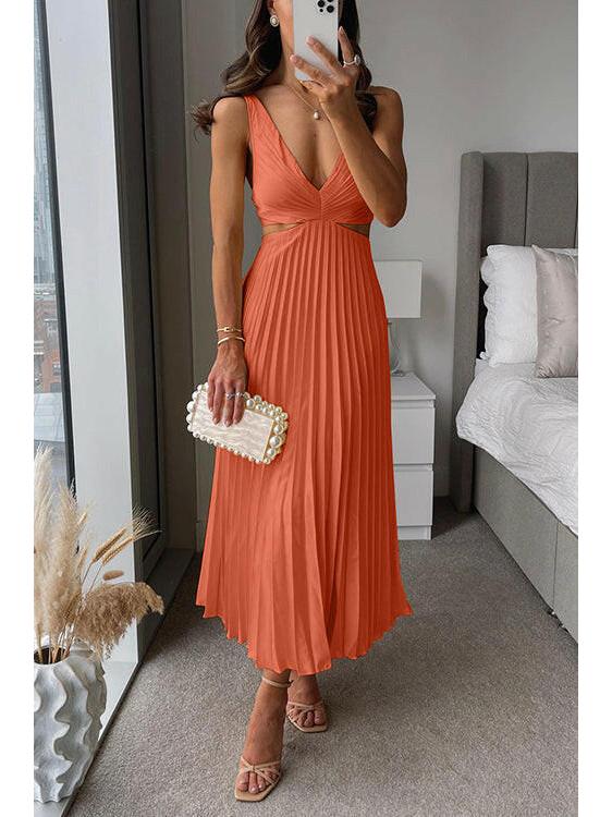 Olivia | Women's Cocktail Dress With V-Neckline And Flowing Pleats