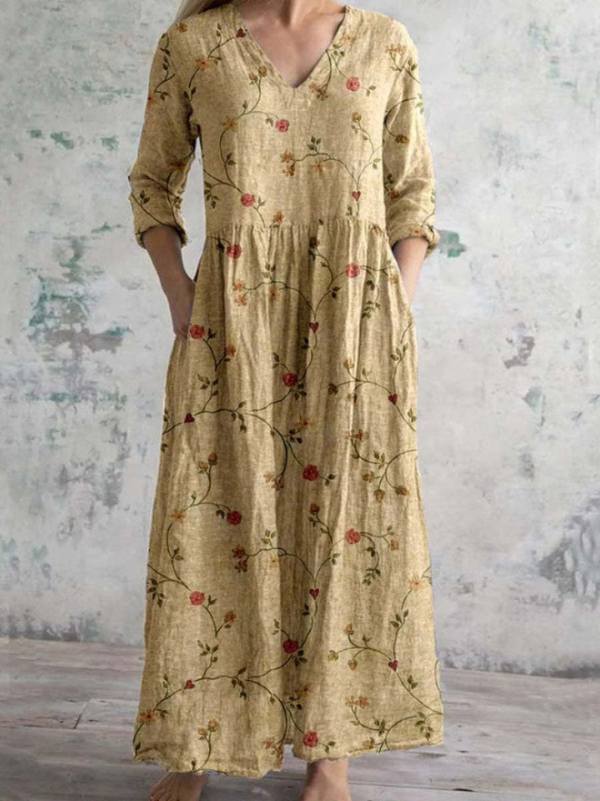 Celestine | Vintage Floral Print Maxi Dress