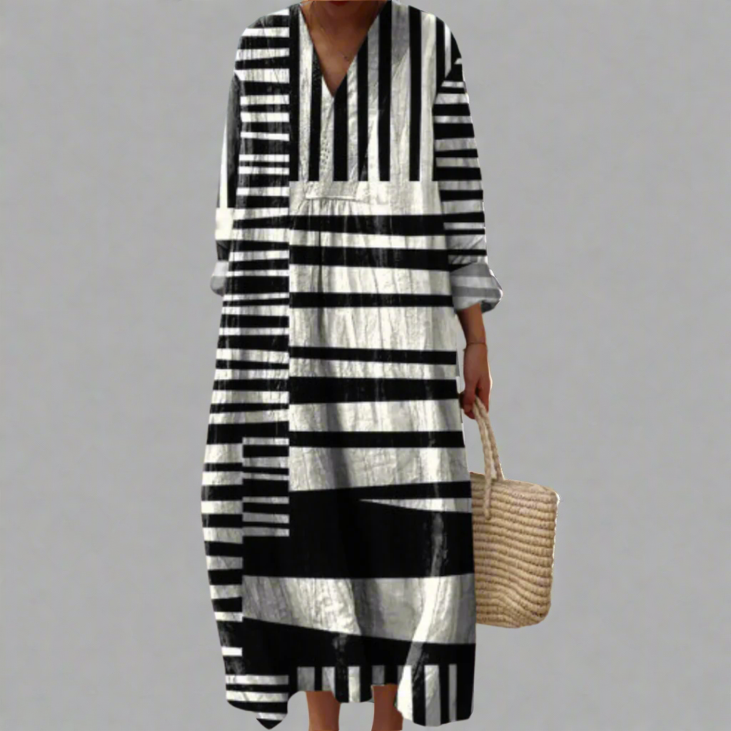 Raffiniertes geometrisches Kleid für einen modernen, eleganten Look Damen