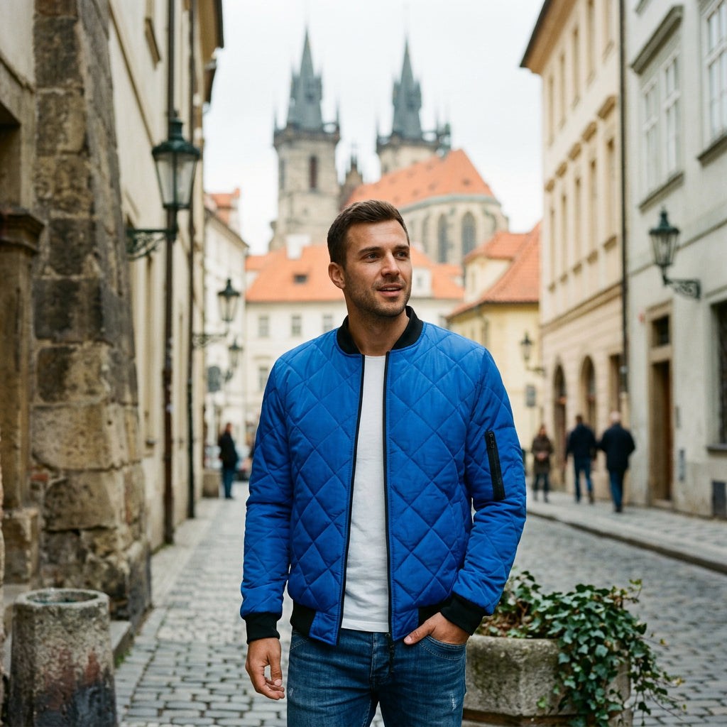 Quilted Casual Men's Bomber Jacket