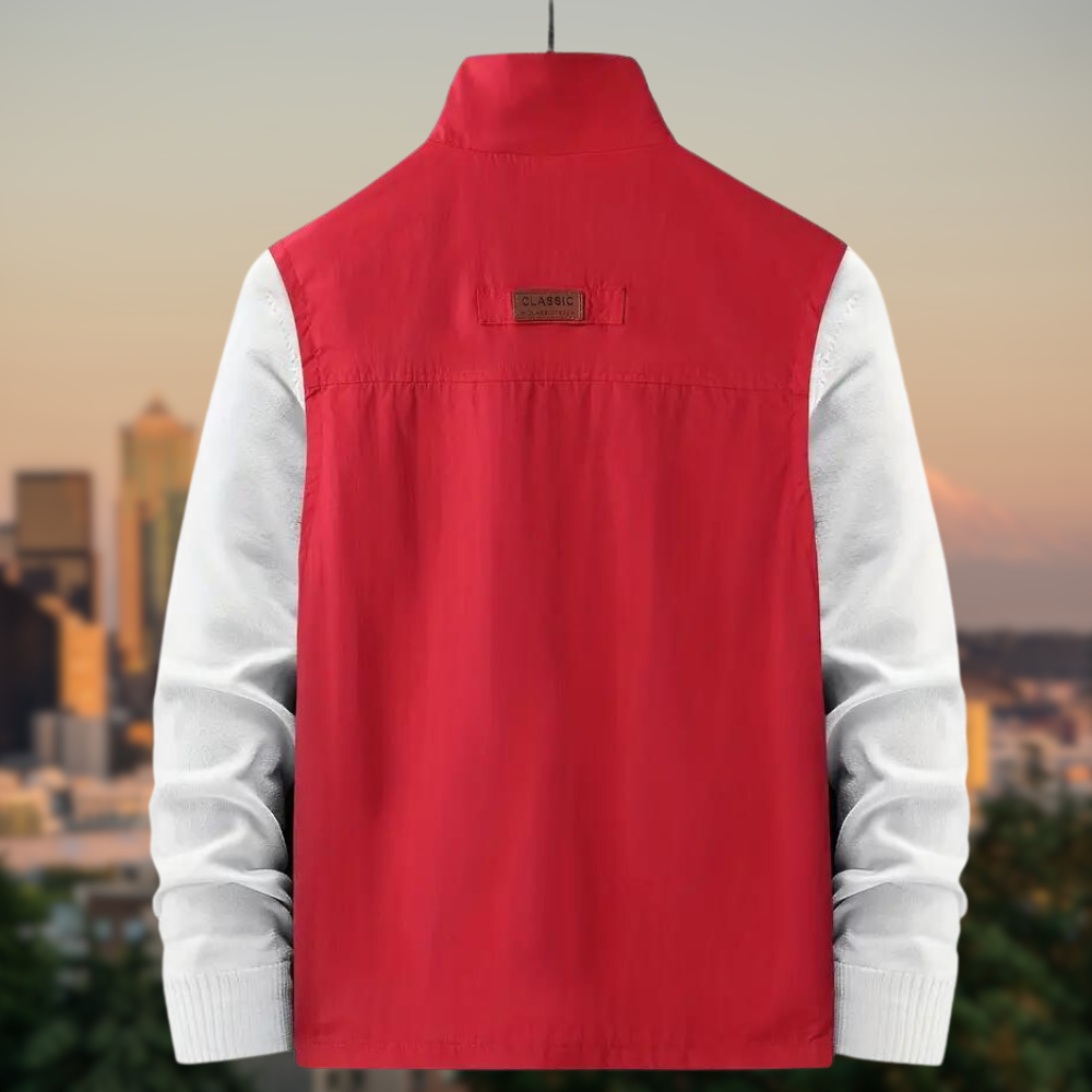 Men’s Multi-Pocket Zip-Up Vest – Soft Breathable Durable Layered Comfort for Casual Styling