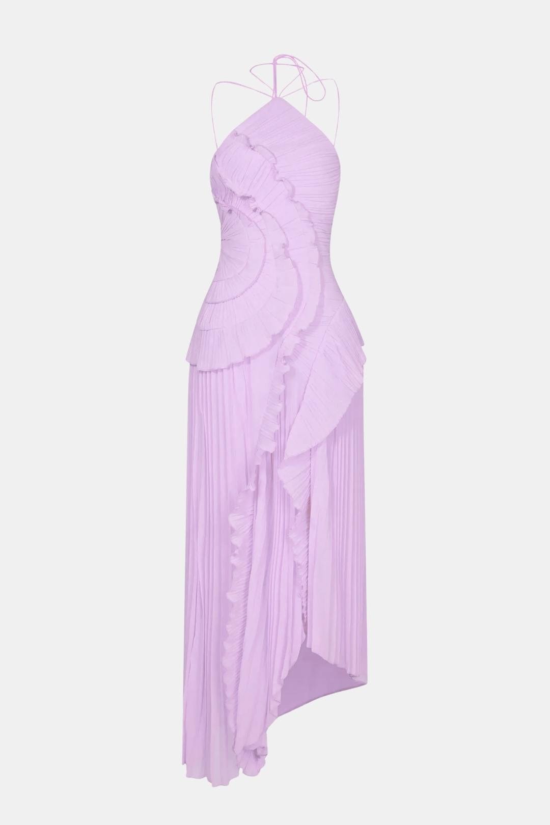 Remington – Radiant Pleated Halterneck Midi Dress