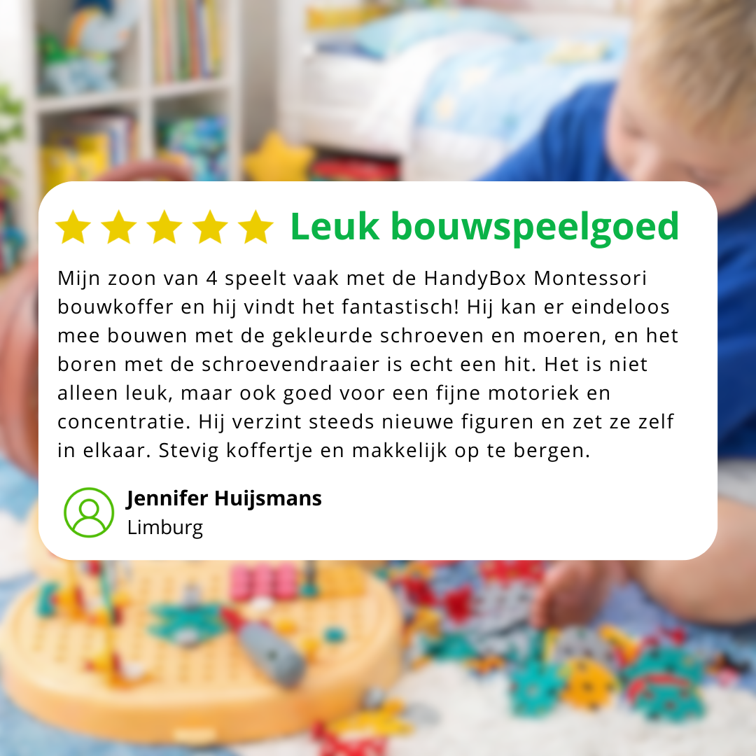 NuzzleBee HandyBox™ Montessori Bouwkoffer – Creatief & Educatief Bouwplezier