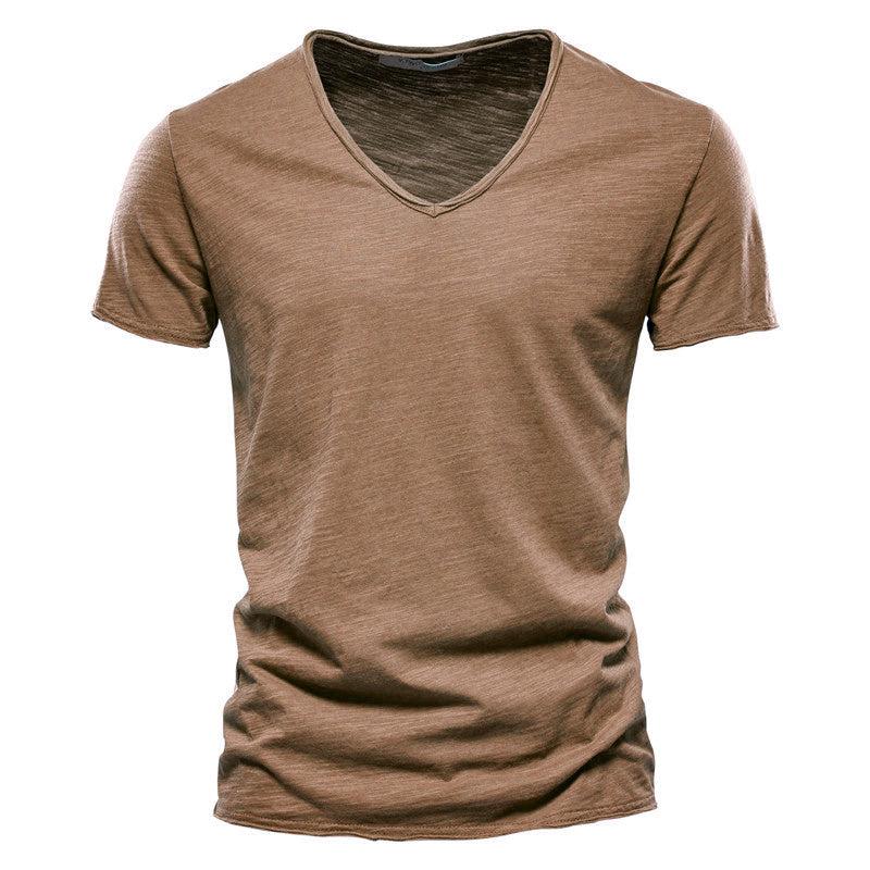 Koszulka męska V-neck z bawełny Roberto Russo