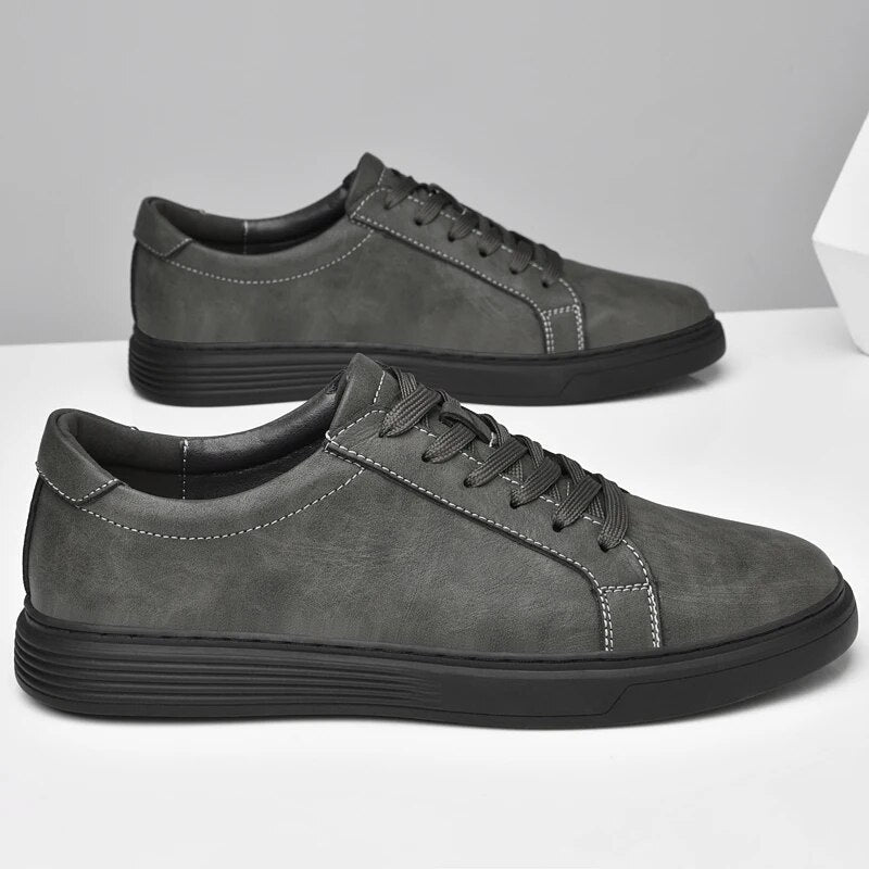 Men's Genuine Leather Sneakers Casual Dress Shoes