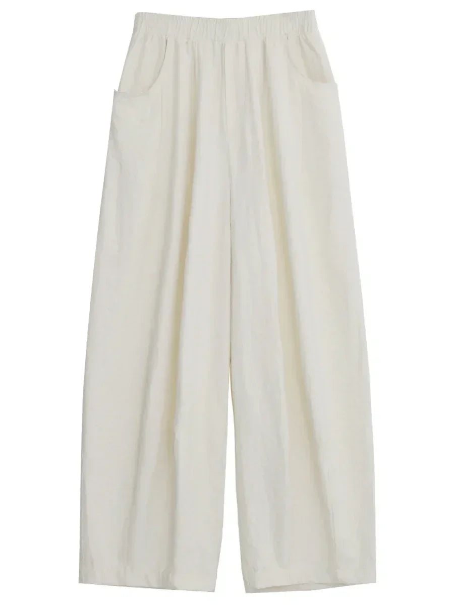 Elegante Højtaljede Bukser i Wide-Leg Design