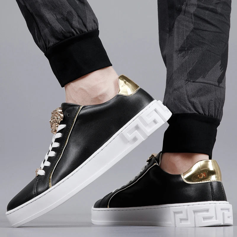 Spring Little White Shoes Men's Board Shoes Casual Leather Shoes Genuine Leather Men's Shoes British Fashion Brand Shoes
