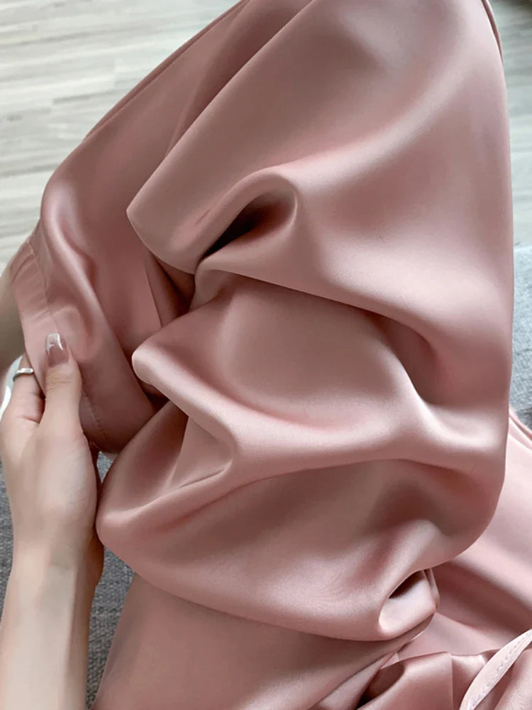 Silksommar® Collection - High-Waist & Loose-Fit Ultra Comfy Ice Silk Satin Trousers