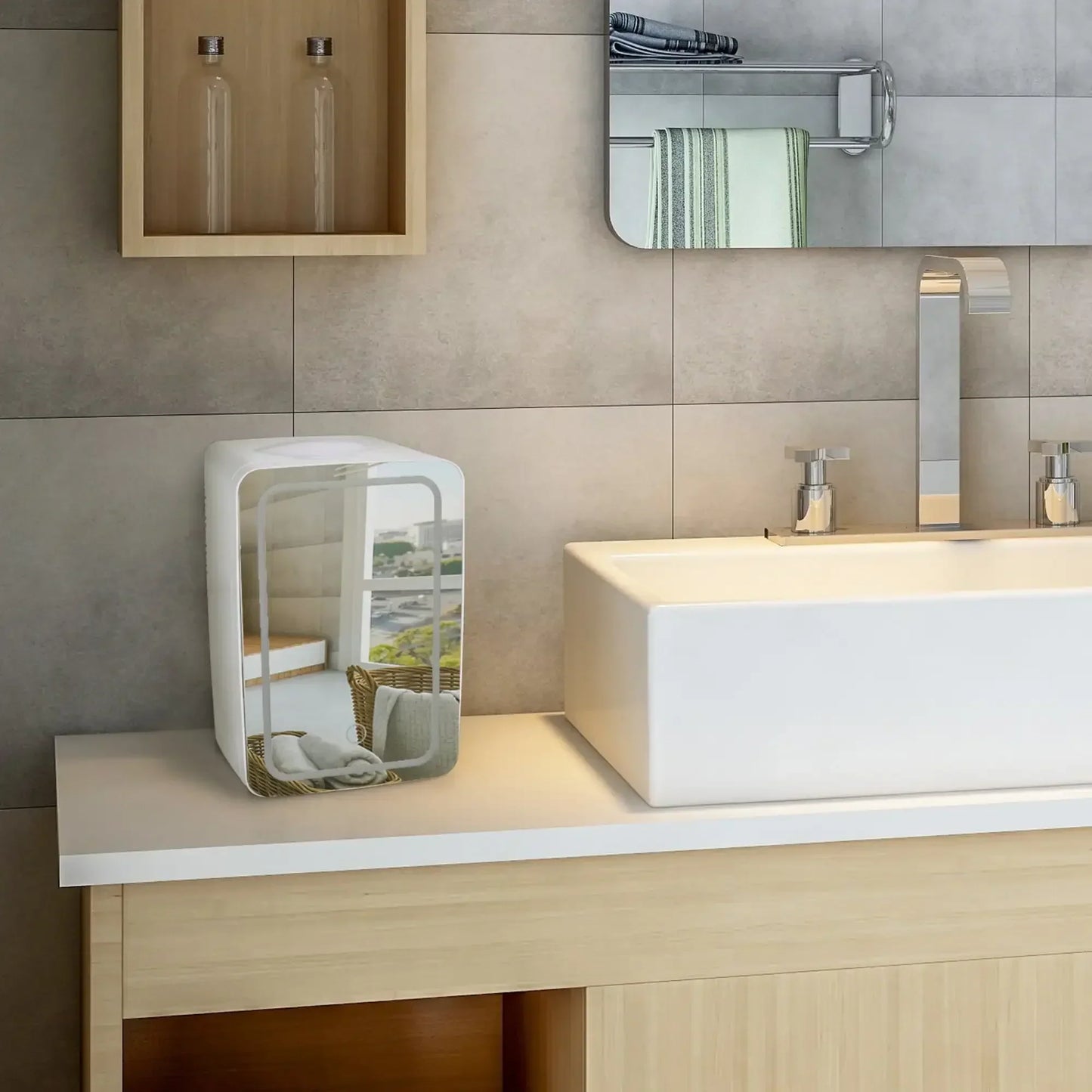 Mini Refrigerators with LED Lighting, Portable Refrigerator Organizers and Beverage Storage