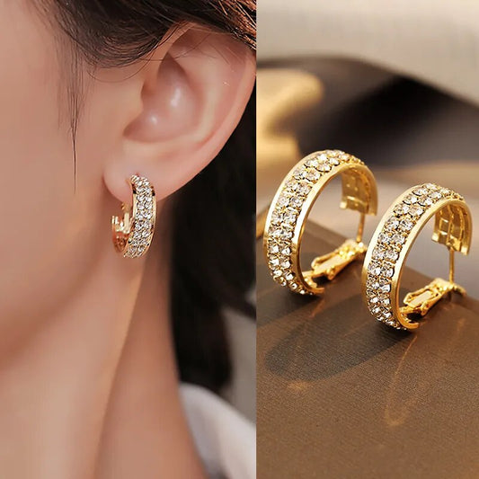 Golden Glamour Pavé Earrings