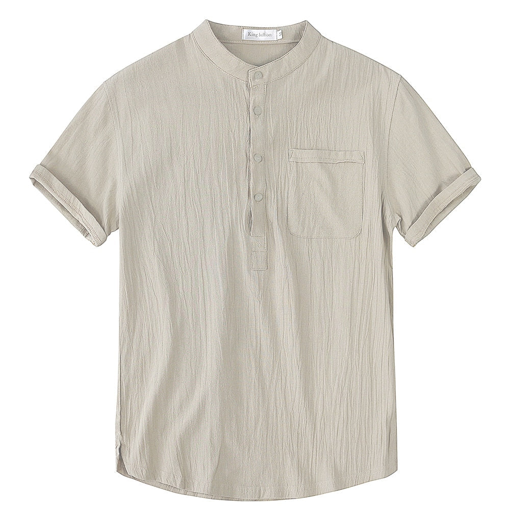 Bolento Matthia's Herren Kurzarm T-Shirt aus Leinen-Baumwolle - Atmungsaktiv