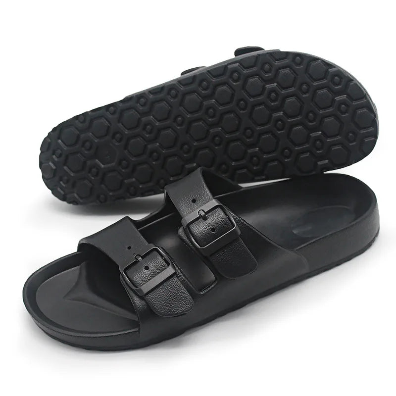 Norvella Unisex Slides mit Schnalle und flachem Design