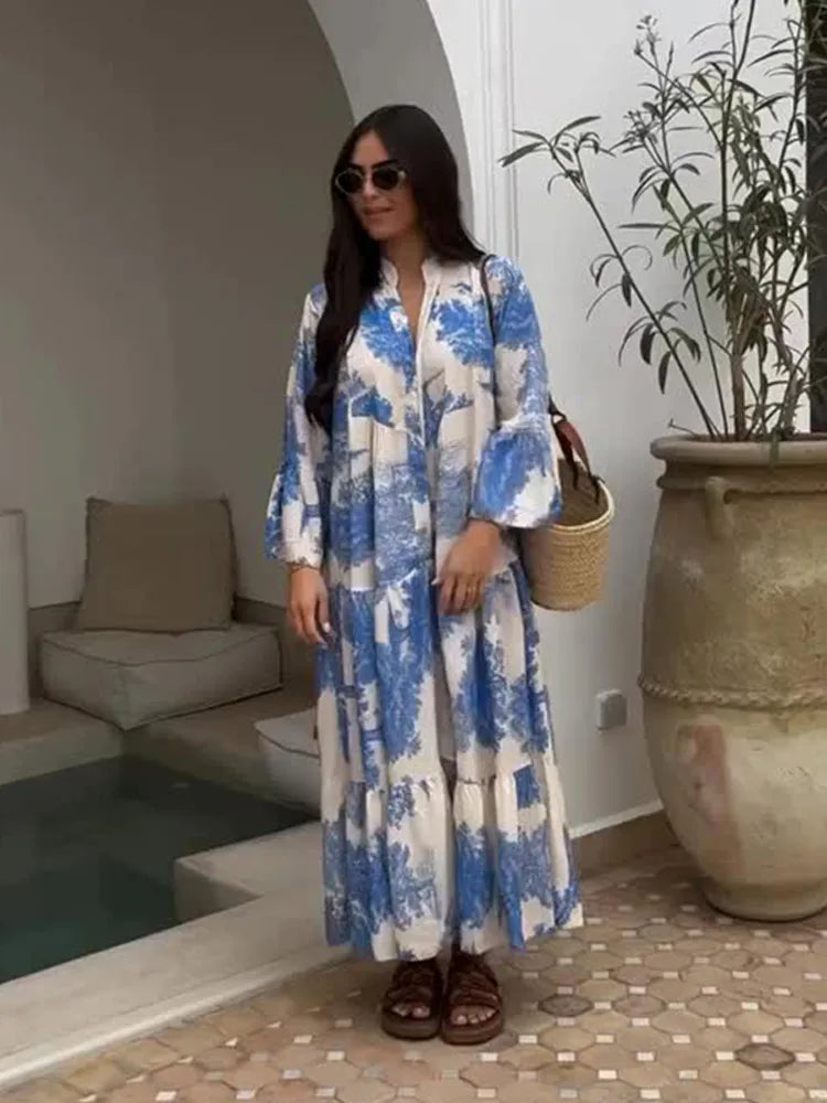 GlamMouris™ | Boho-maxi-kjole med blomstermønster